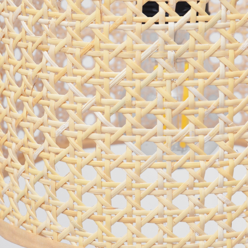 Żyrandol na lince ALBA 2xE27/15W/230V rattan/czarne