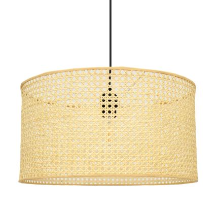 Żyrandol na lince ALBA 2xE27/15W/230V rattan/czarne