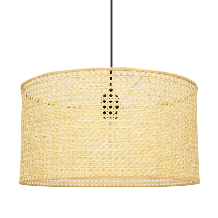 Żyrandol na lince ALBA 2xE27/15W/230V rattan/czarne