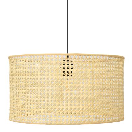 Żyrandol na lince ALBA 2xE27/15W/230V rattan/czarne