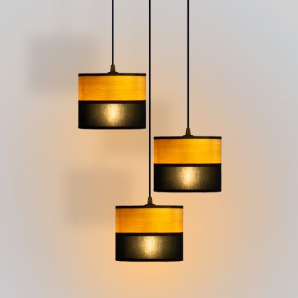 Żyrandol na lince ALBA 3xE27/15W/230V śr. 40 cm czarny/brązowy