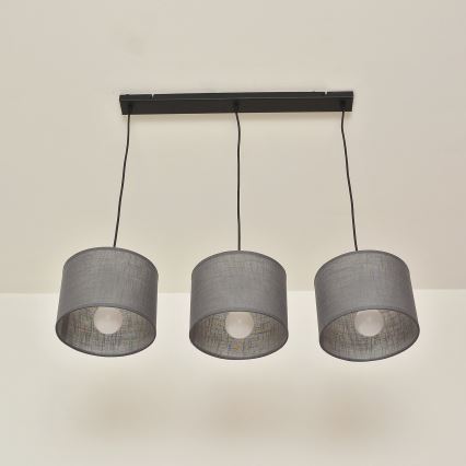 Żyrandol na lince ALBA 3xE27/15W/230V szary