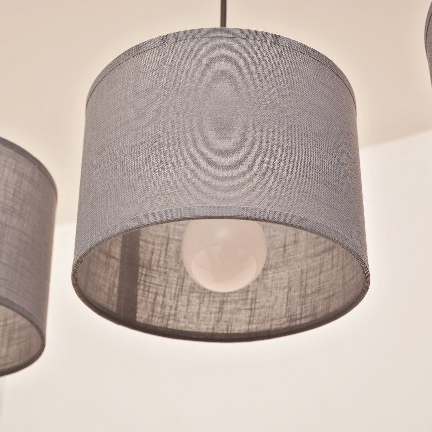 Żyrandol na lince ALBA 3xE27/15W/230V szary