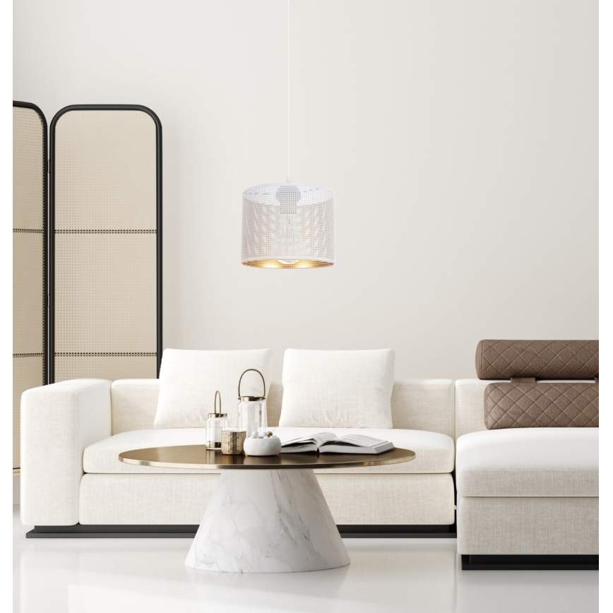Żyrandol na lince ALDO 1xE27/60W/230V śr. 20 cm biały