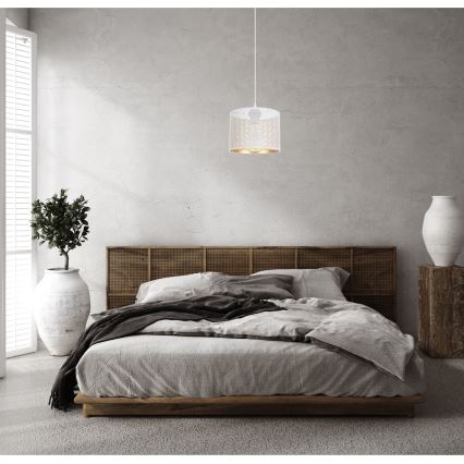 Żyrandol na lince ALDO 1xE27/60W/230V śr. 20 cm biały