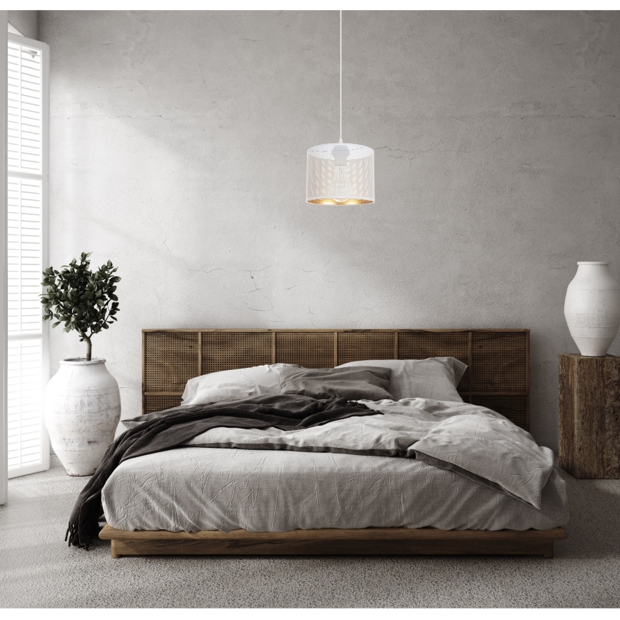 Żyrandol na lince ALDO 1xE27/60W/230V śr. 20 cm biały
