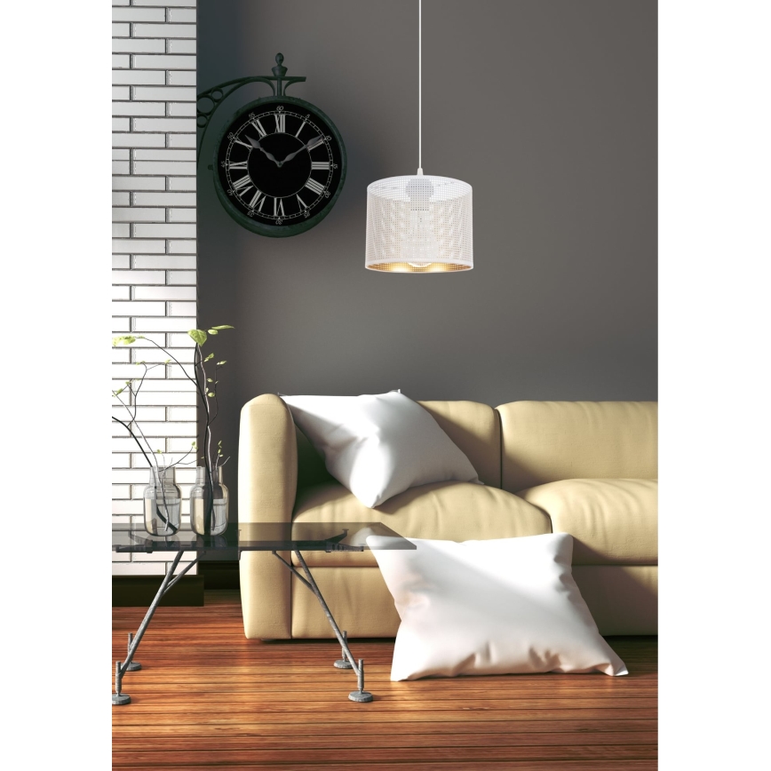 Żyrandol na lince ALDO 1xE27/60W/230V śr. 20 cm biały
