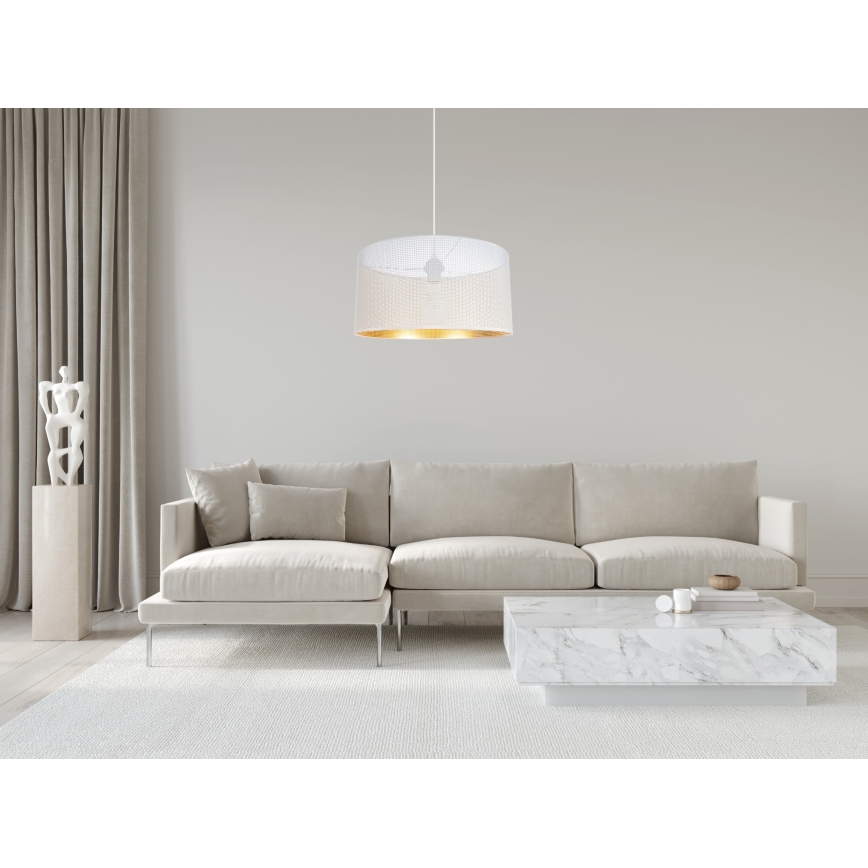 Żyrandol na lince ALDO 1xE27/60W/230V śr. 40 cm biały