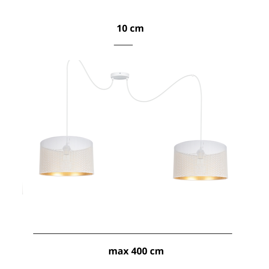 Żyrandol na lince ALDO 2xE27/60W/230V pająk biały