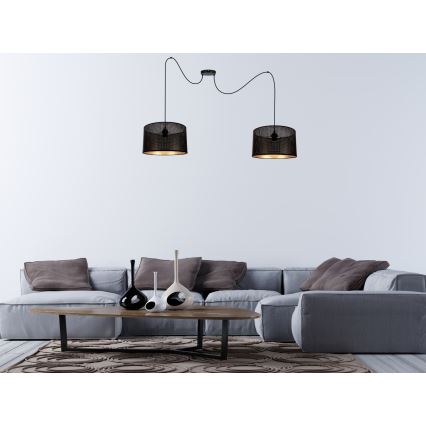 Żyrandol na lince ALDO 2xE27/60W/230V pająk czarny