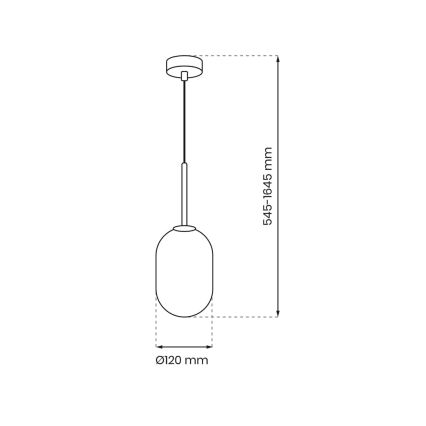 Żyrandol na lince ALIAS 1xG9/8W/230V śr. 12 cm czarny/szary