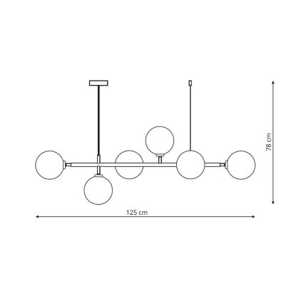 Żyrandol na lince ALISA 6xE14/40W/230V czarny