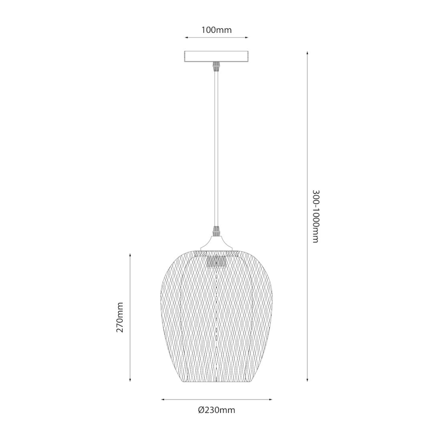 Żyrandol na lince ALMA 1xE27/60W/230V śr. 23 cm bambus