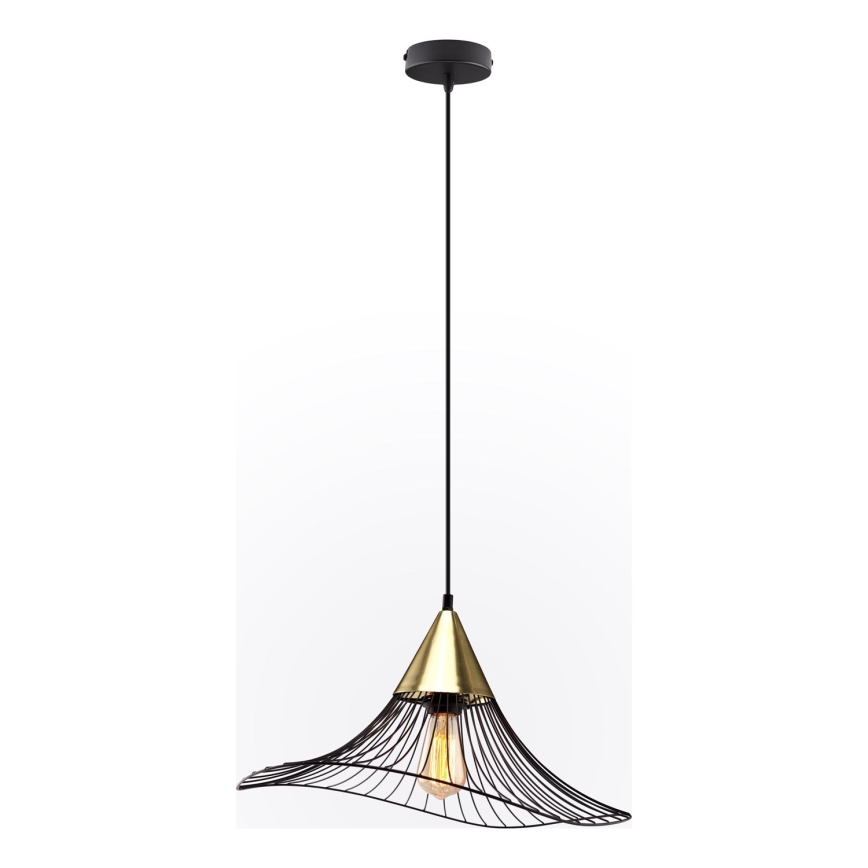 Żyrandol na lince ALURA 1xE27/60W/230V śr. 50 cm czarny