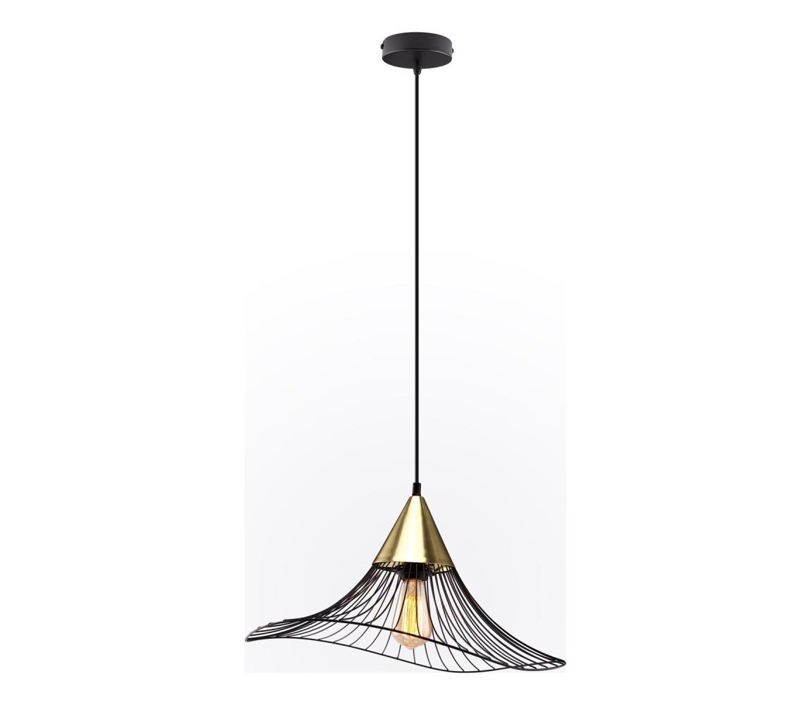 Żyrandol na lince ALURA 1xE27/60W/230V śr. 50 cm czarny