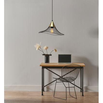 Żyrandol na lince ALURA 1xE27/60W/230V śr. 50 cm czarny