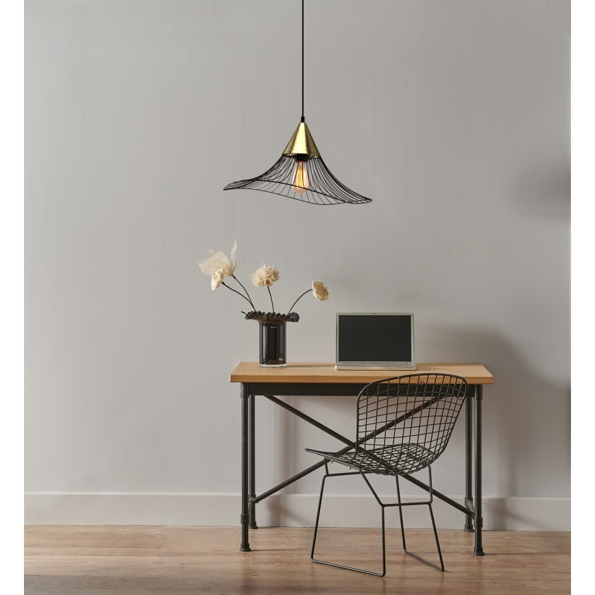 Żyrandol na lince ALURA 1xE27/60W/230V śr. 50 cm czarny