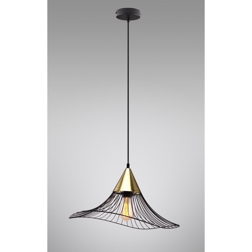 Żyrandol na lince ALURA 1xE27/60W/230V śr. 50 cm czarny