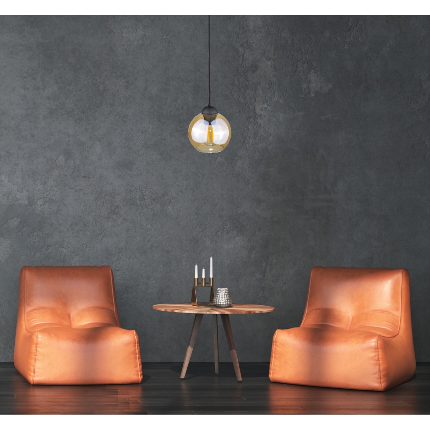 Żyrandol na lince AMBRE BLACK 1xE27/60W/230V
