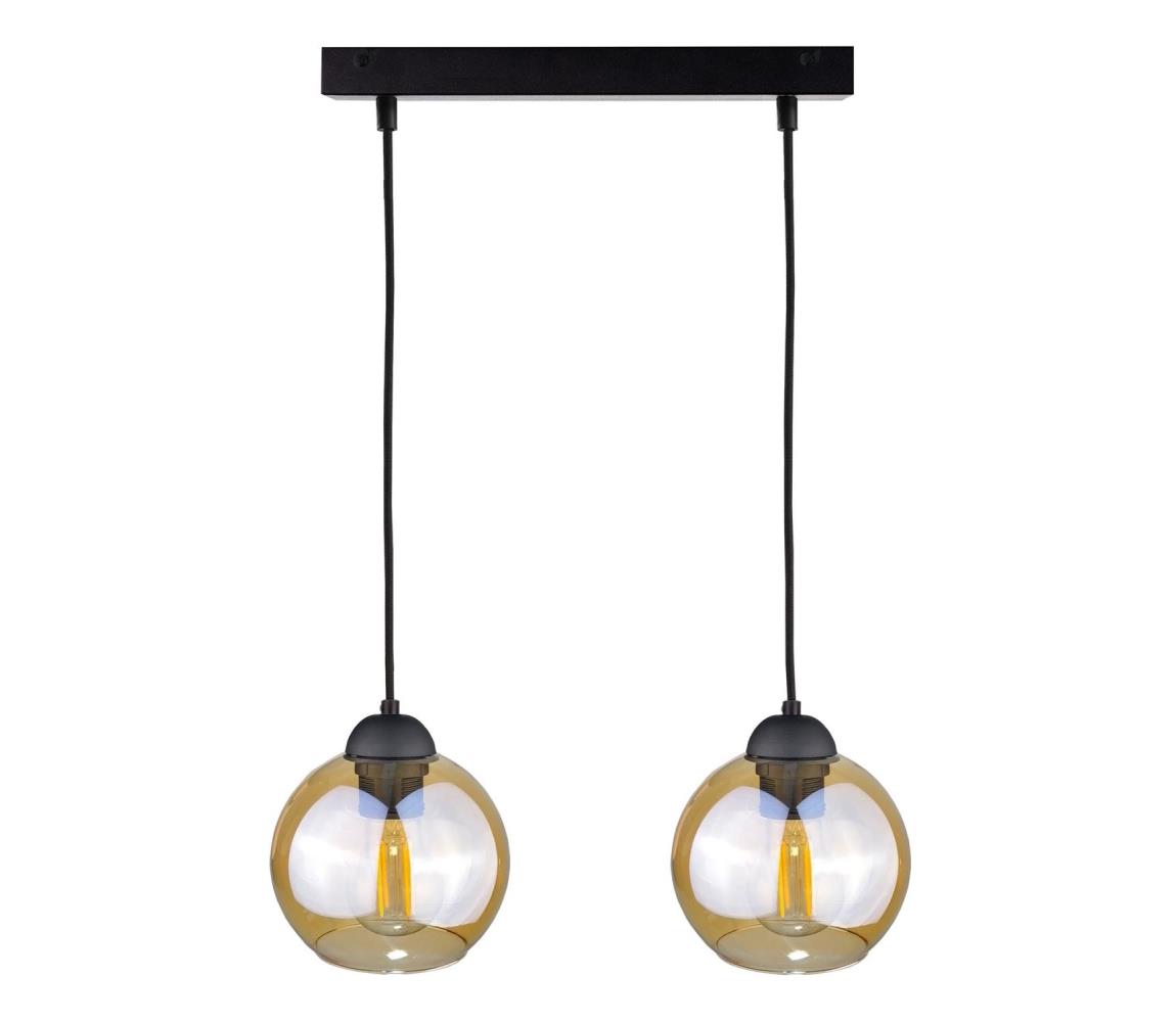 Żyrandol na lince AMBRE BLACK 2xE27/60W/230V