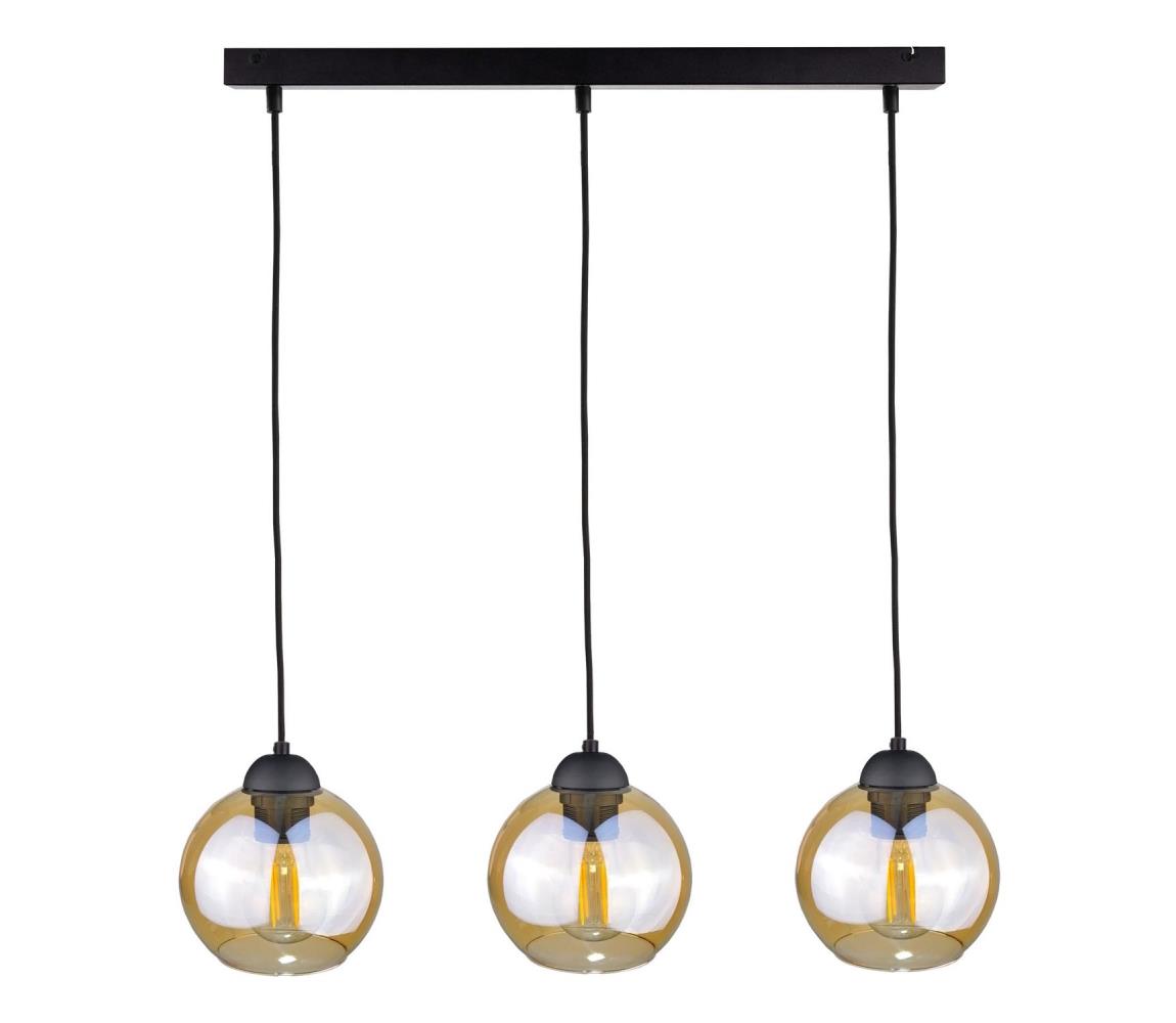 Żyrandol na lince AMBRE BLACK 3xE27/60W/230V
