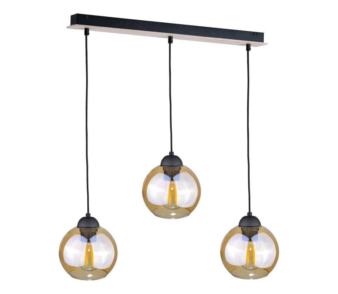 Żyrandol na lince AMBRE WOOD 3xE27/60W/230V