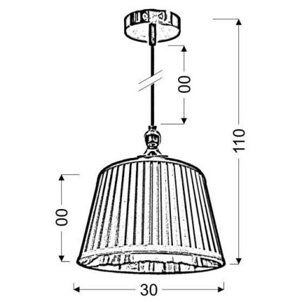 Żyrandol na lince AMORE 1xE27/60W/230V czarny