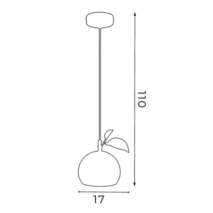 Żyrandol na lince APPLE 1xE27/15W/230V czerwony