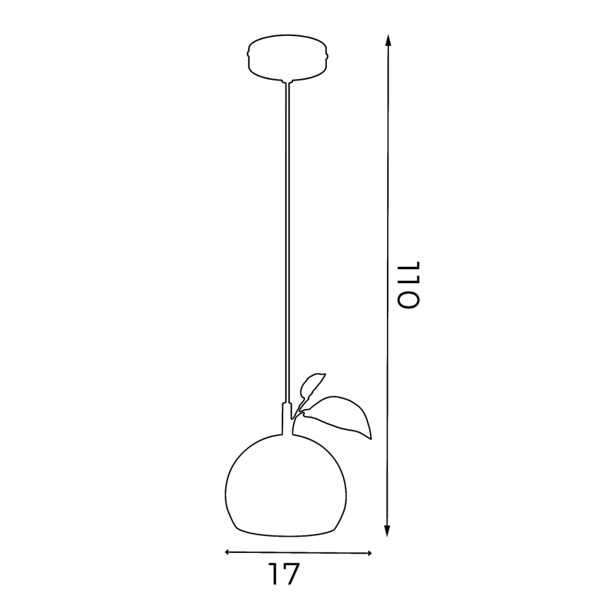 Żyrandol na lince APPLE 1xE27/15W/230V czerwony