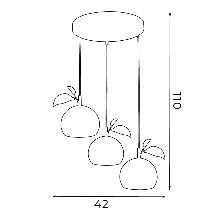 Żyrandol na lince APPLE 3xE27/15W/230V kolorowa