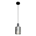 Żyrandol na lince ARCADIA 1xE27/60W/230V śr. 13 cm czarny/dymny