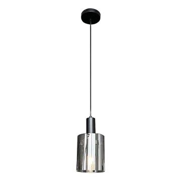 Żyrandol na lince ARCADIA 1xE27/60W/230V śr. 13 cm czarny/dymny