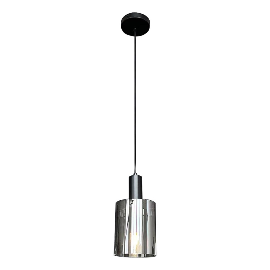 Żyrandol na lince ARCADIA 1xE27/60W/230V śr. 13 cm czarny/dymny