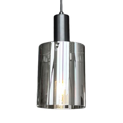 Żyrandol na lince ARCADIA 1xE27/60W/230V śr. 13 cm czarny/dymny