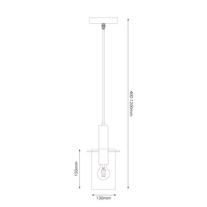 Żyrandol na lince ARCADIA 1xE27/60W/230V śr. 13 cm czarny/dymny
