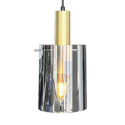 Żyrandol na lince ARCADIA 1xE27/60W/230V śr. 13 cm złoty/dymny