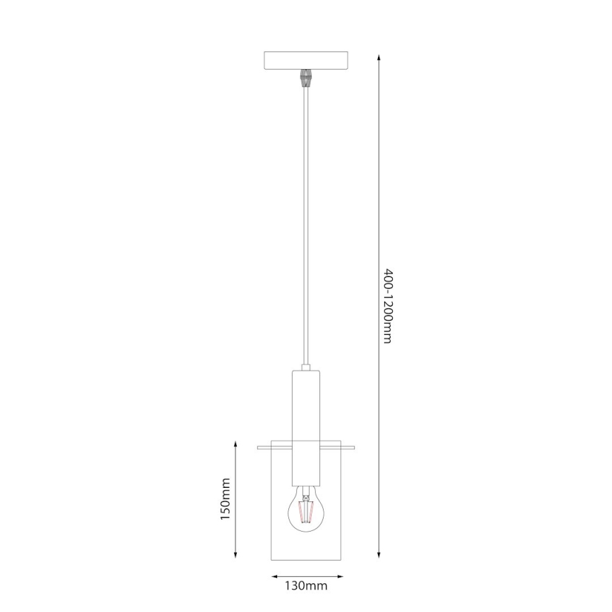 Żyrandol na lince ARCADIA 1xE27/60W/230V śr. 13 cm złoty/dymny
