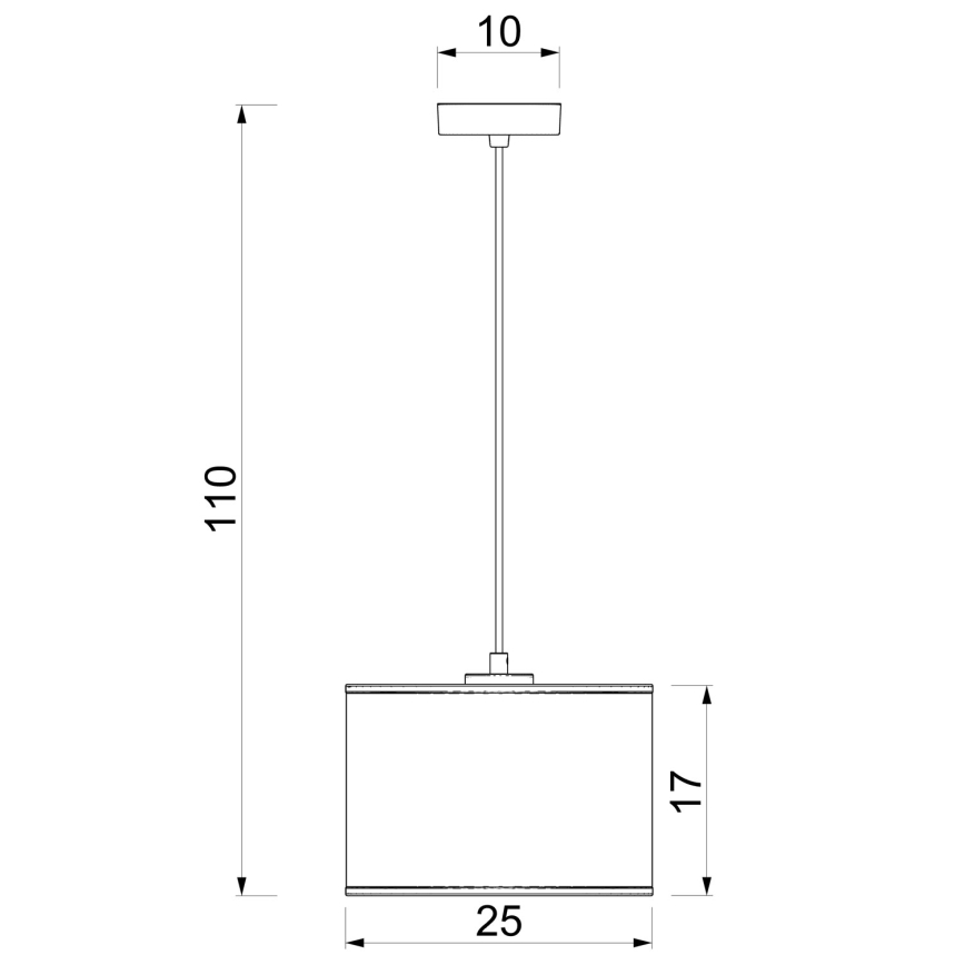 Żyrandol na lince ARDEN 1xE27/15W/230V śr. 25 cm beżowy
