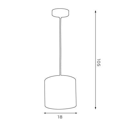 Żyrandol na lince ARDEN 1xE27/60W/230V śr. 18 cm czarny/biały