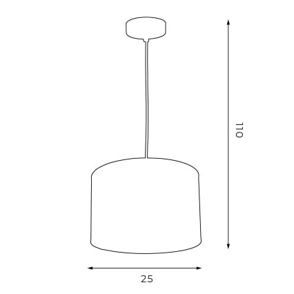 Żyrandol na lince ARDEN 1xE27/60W/230V śr. 25 cm biały