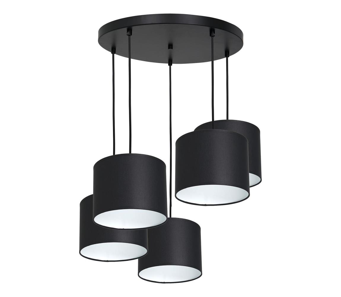 Żyrandol na lince ARDEN 5xE27/60W/230V czarny/biały