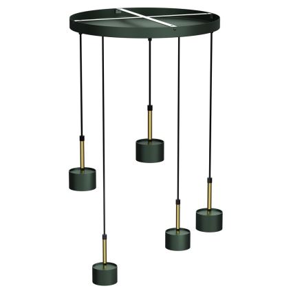 Żyrandol na lince ARENA 5xGX53/11W/230V zielony/gold
