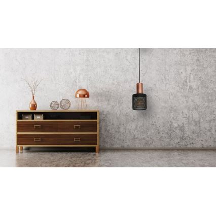 Żyrandol na lince ARES BLACK 1xE27/60W/230V