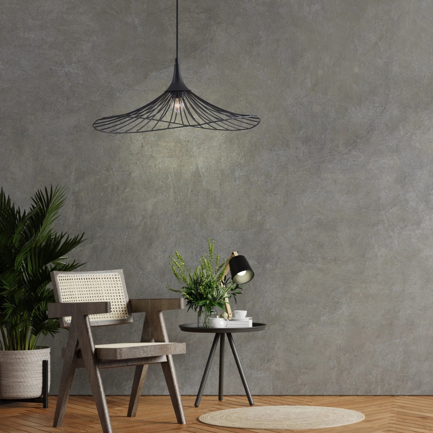 Żyrandol na lince ARIELLE 1xE27/20W/230V śr. 50 cm czarny