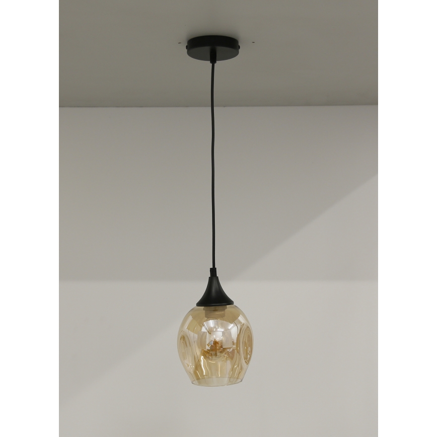 Żyrandol na lince ASPA 1xE27/40W/230V czarny