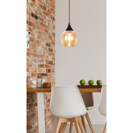 Żyrandol na lince ASPA 1xE27/40W/230V czarny
