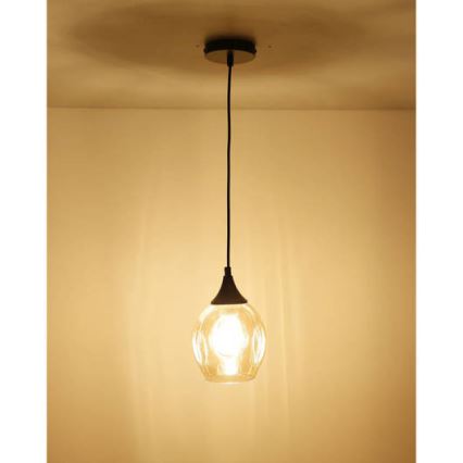 Żyrandol na lince ASPA 1xE27/40W/230V czarny