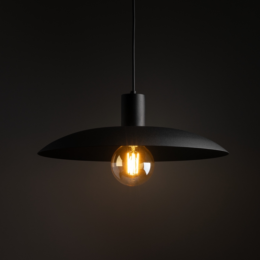 Żyrandol na lince ASTRA 1xE27/15W/230V śr. 41 cm czarne