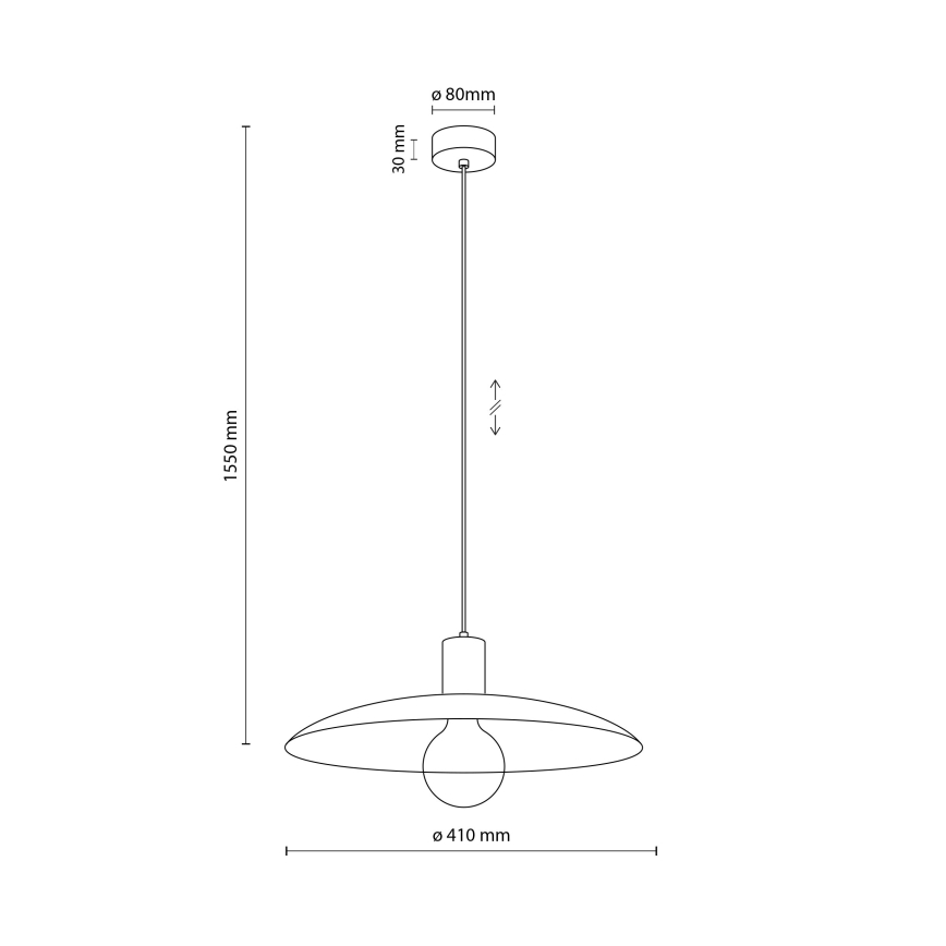 Żyrandol na lince ASTRA 1xE27/15W/230V śr. 41 cm zielony