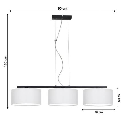 Żyrandol na lince ASTRA 3xE27/60W/230V biały